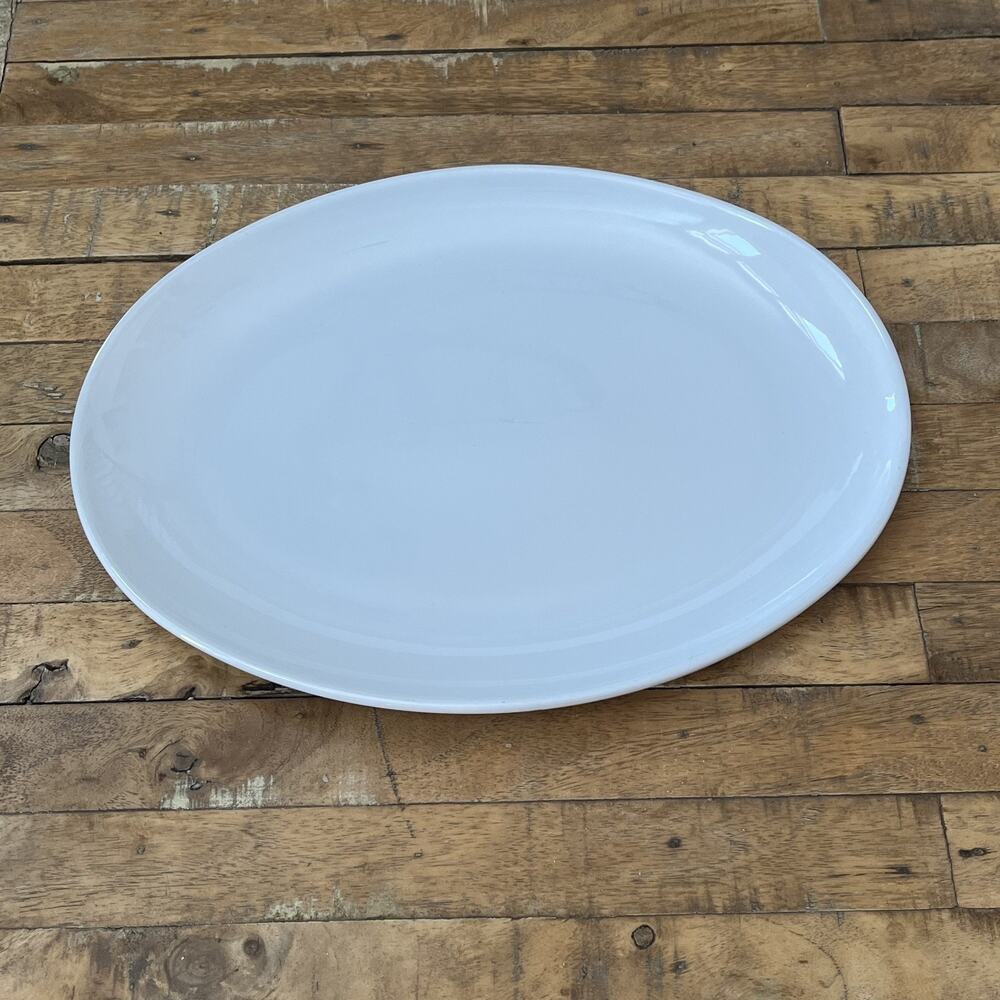 Vintage Hall China Oval 1940 WWII White Serving Platter 15" Kitchenware
